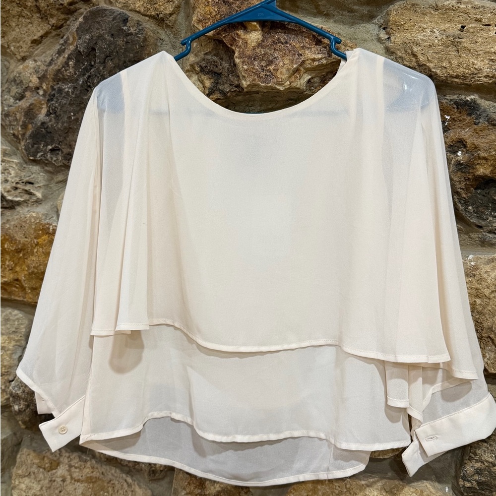 Forever 21 Cream Layered Blouse - Picture 2 of 6